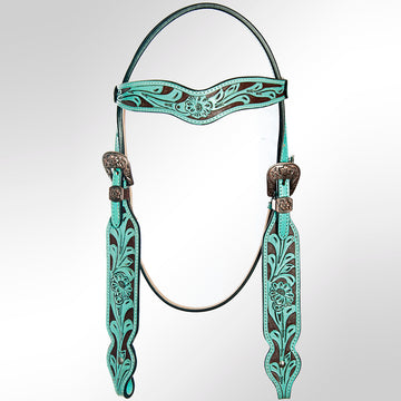 AMERICAN DARLING Western Horse Headstall Breast Collar Set Leather